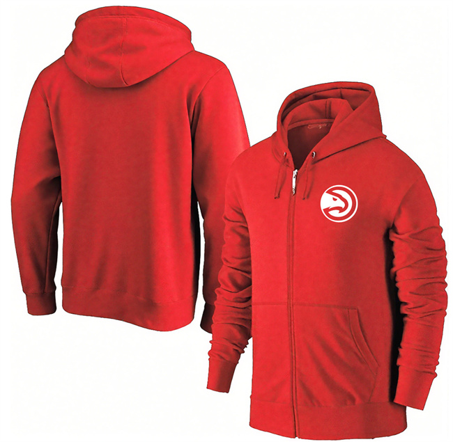 Men's Atlanta Hawks Red Primary Logo Full-Zip Hoodie